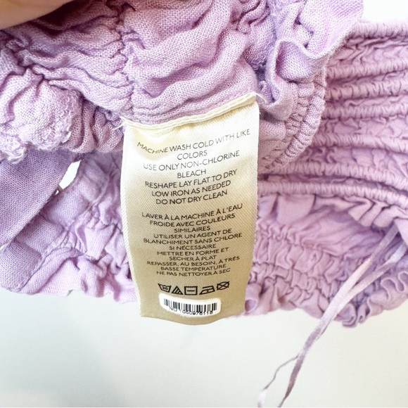 URBAN OUTFITTERS | Chelsea Linen Ruched Cami Crop Tank Top Purple - Picture 9 of 10